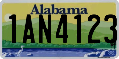 AL license plate 1AN4123