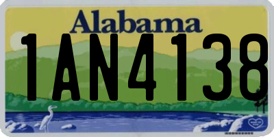 AL license plate 1AN4138