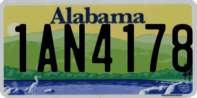 AL license plate 1AN4178