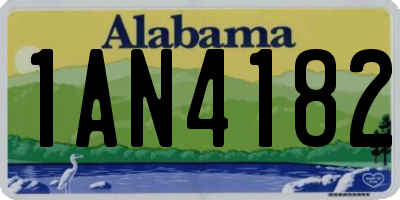 AL license plate 1AN4182