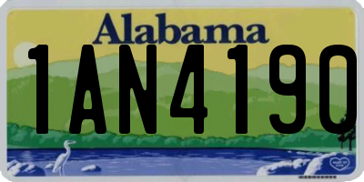 AL license plate 1AN4190
