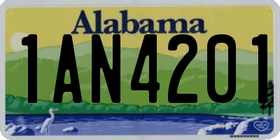 AL license plate 1AN4201