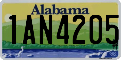 AL license plate 1AN4205