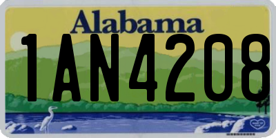AL license plate 1AN4208
