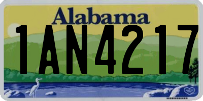 AL license plate 1AN4217
