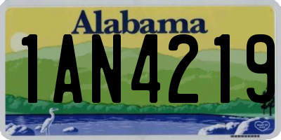 AL license plate 1AN4219