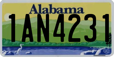 AL license plate 1AN4231
