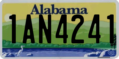 AL license plate 1AN4241