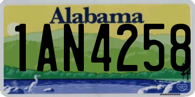 AL license plate 1AN4258