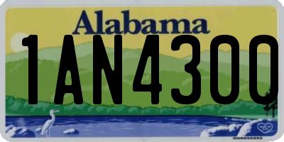 AL license plate 1AN4300