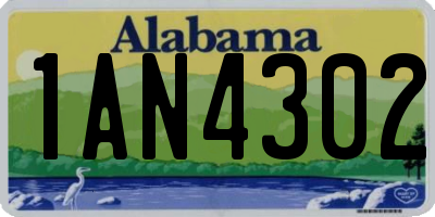 AL license plate 1AN4302