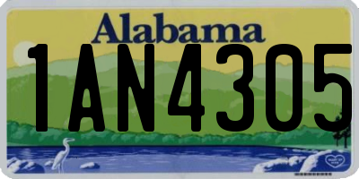 AL license plate 1AN4305