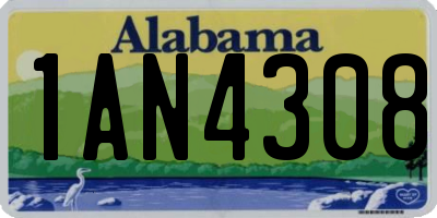 AL license plate 1AN4308