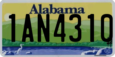 AL license plate 1AN4310