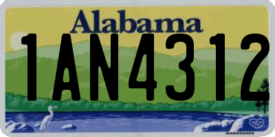 AL license plate 1AN4312