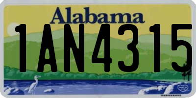 AL license plate 1AN4315
