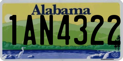 AL license plate 1AN4322