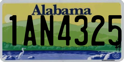 AL license plate 1AN4325