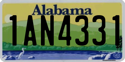 AL license plate 1AN4331