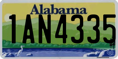 AL license plate 1AN4335