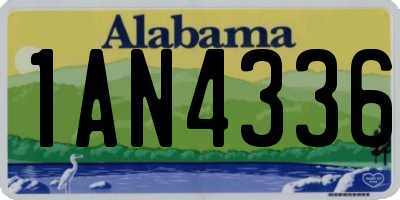 AL license plate 1AN4336