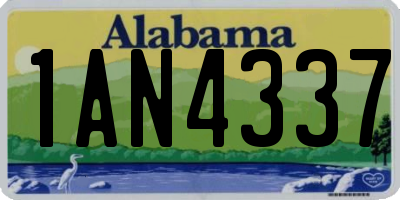 AL license plate 1AN4337
