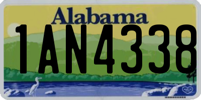 AL license plate 1AN4338