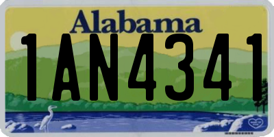 AL license plate 1AN4341