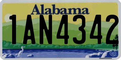 AL license plate 1AN4342