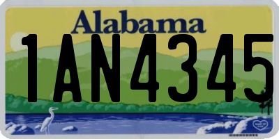 AL license plate 1AN4345