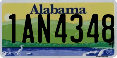 AL license plate 1AN4348