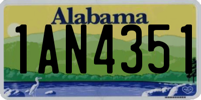 AL license plate 1AN4351