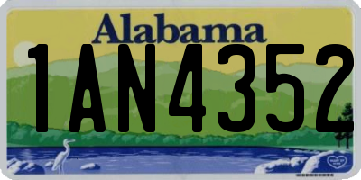 AL license plate 1AN4352