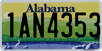 AL license plate 1AN4353