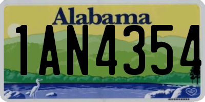 AL license plate 1AN4354