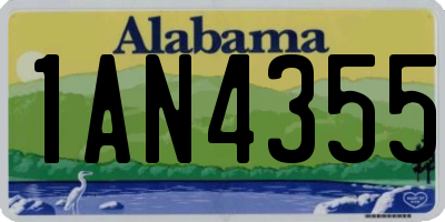 AL license plate 1AN4355