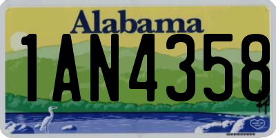 AL license plate 1AN4358
