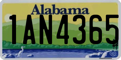 AL license plate 1AN4365