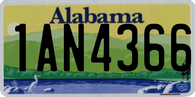 AL license plate 1AN4366