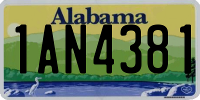AL license plate 1AN4381