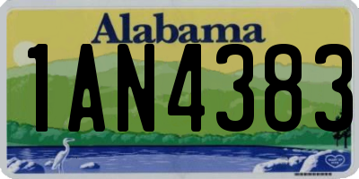 AL license plate 1AN4383