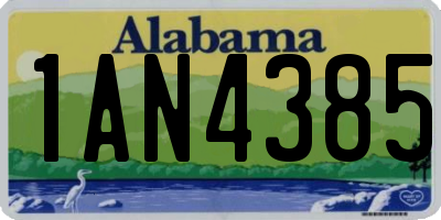 AL license plate 1AN4385