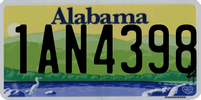 AL license plate 1AN4398