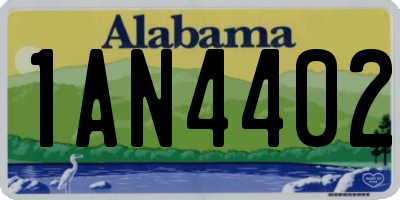 AL license plate 1AN4402