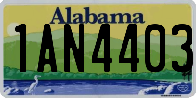 AL license plate 1AN4403