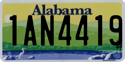 AL license plate 1AN4419