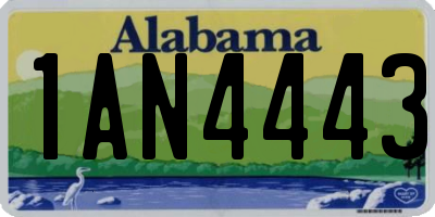 AL license plate 1AN4443