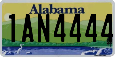 AL license plate 1AN4444