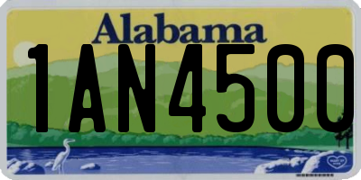 AL license plate 1AN4500