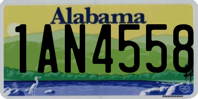 AL license plate 1AN4558